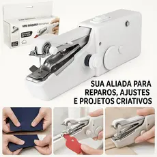 Mini Máquina Costura Portátil a Pilha Luz LED Reparos