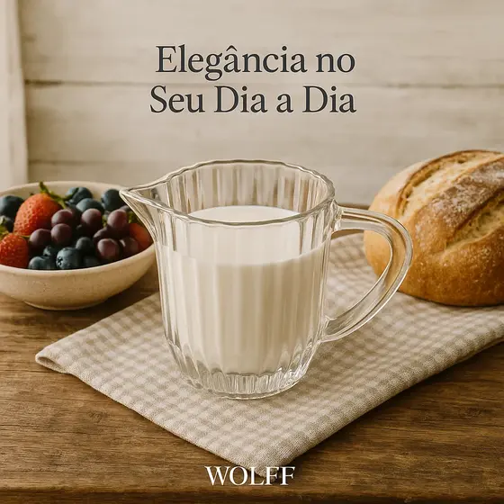 Leiteira de Vidro Wolff 220ml - Elegância e Praticidade para Sua Mesa