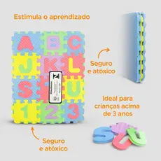 Tapete Tatame de EVA Números/Letras com 36 Peças