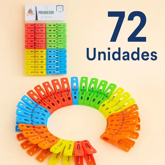 Prendedor de Roupa de Plástico Colors 5x1cm