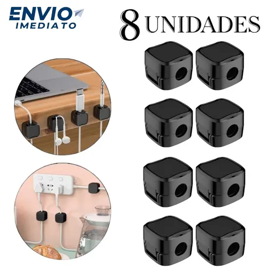 Kit Organizador Fio Cabo Adesivo Plástico Suporte Fixador Mesa Carregador