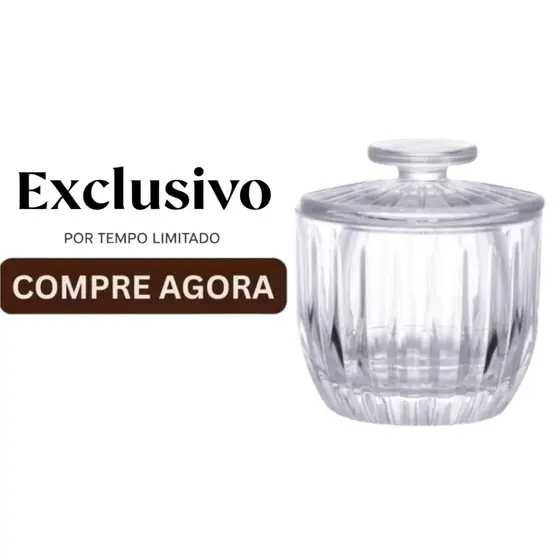 Manteigueira Francesa de Vidro Redonda Graffiato Hauskraft com Tampa 150ml