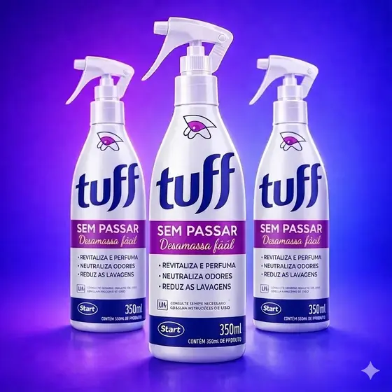 Kit com 3 Unidades de Desamassa Fácil Tuff Start - 350ml Sem Passar