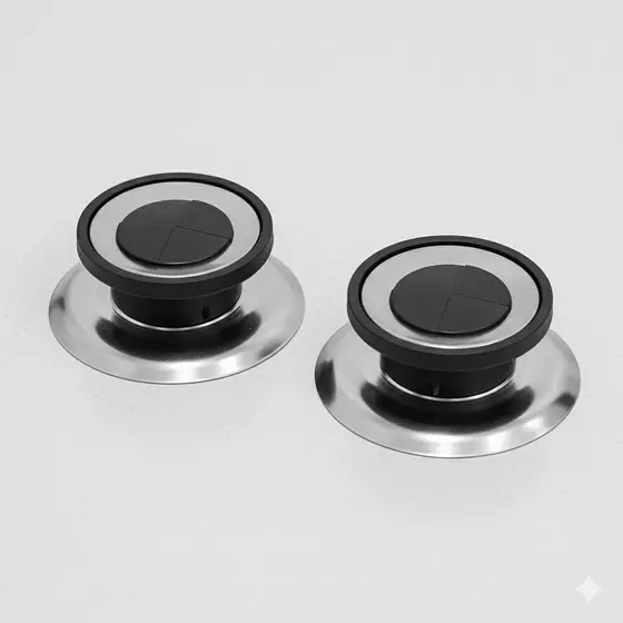 Puxador de Tampa para Panela Bons Cheff 2 Peças Inox e Plástico 6CM Preto