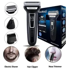 Maquina Barbear Kemei 3 Em 1 Nariz Barba Pelos e Corpo KM-6558