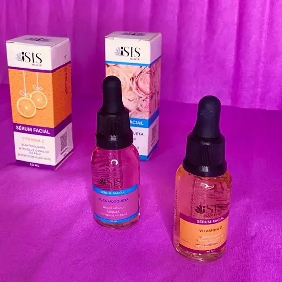 Sérum Facial Hidratante Isis Makeup  Antiidade Rosa mosqueta e Vitamina C Skin Care Diário Antioxidante Reduz o Brilho