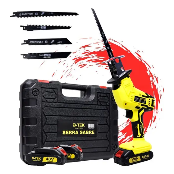 Serra Sabre Serrote Portatil Elétrica 2 Bateria Profissional