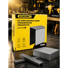 Kit 5000 Grampos 22mm Grampeador Bateria Eletrico Pneumatico
