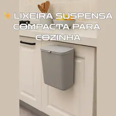 Lixeira Suspensa Retrátil Dobrável Escritório Cozinha Banheiro Armário Parede Portas ABS