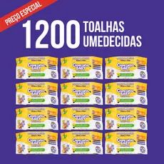 Kit 12 Pacotes Toalhas Umedecidas Lenços Chameguinho Baby Hipoalérgicos 100 Folhas Bebe Infantil