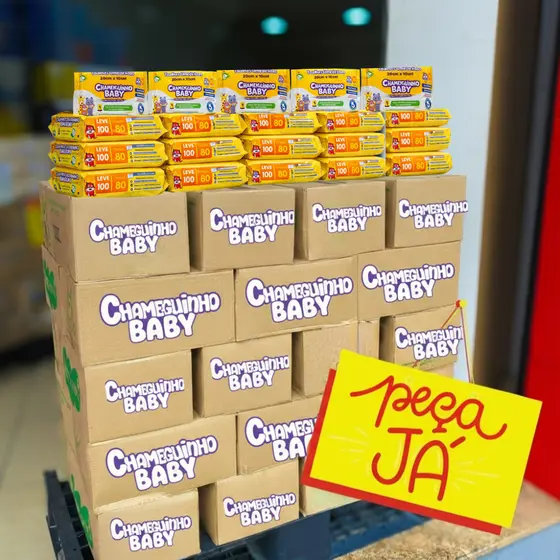 Caixa Kit Com Lenços/Toalhas Umedecida Kit Higiene Bebe Promoção Chameguinho