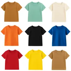Kit 5 Camisetas Infantil Masculina Manga Curta Lisas Básica 100% Algodão 2 à 8 Anos