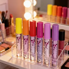Kit 6 Brilhos Labiais Bfashion Bella Femme - Frutas Tutti-Frutti, Efeito Água, Não Pegajoso, Hidratante, Glitter Estrela