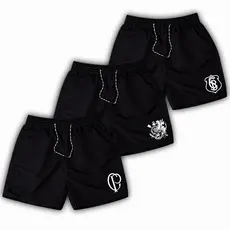 Kit 3 Bermudas Short Gaviões Da Fiel  02 Tactel Ideal Para Treino Academia Torcida Organizada,Tim3 Do Povo