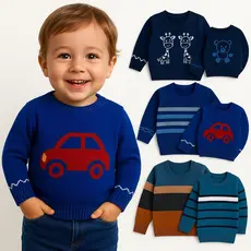 Kit 3 Suéter Infantil Tricô Tamanhos 1 ao 16 Masculino e Feminino | Quente e Confortável | Cores Variadas