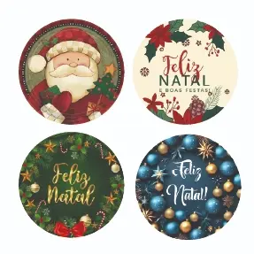 100 ADESIVOS NATAL EMBALAGEM CLIENTE 4X4