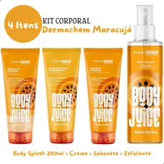 Kit Dermachem Maracuja 4 Itens Body Splash + Creme + Sabonete + Esfoliante Corporal
