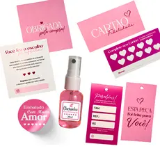 Kit Empreendedor Nº4 Cartões de agradecimento - cartão fidelidade - tag de roupa - adesivos + 1 cheirinho - 5 Itens