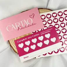 Kit Cartão Fidelidade Cartão VIP + Cartela de Adesivos – Diversas Cores | Pronta Entrega