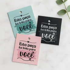 Mini Etiqueta para Roupas e produtos Tag - Esta peça foi feita para você - Pronta Entrega