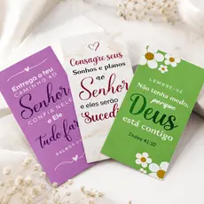 Cartão de Agradecimento com Frases Motivacional Bíblica Mulher 9x5cm Pronta Entrega