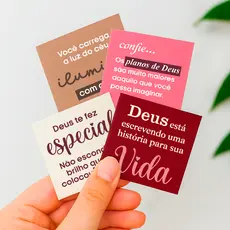 Mini Cartões Versículos Bíblicos - Brinde Mimo para Cliente com Frases Evangélicas de Deus