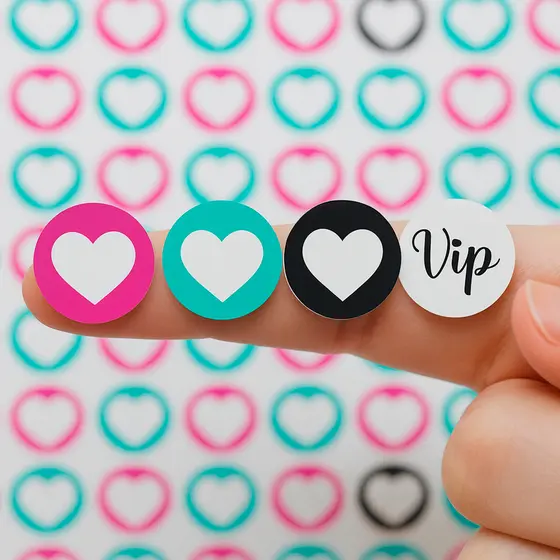 Adesivo 1x1cm para Cartão Fidelidade e Cartão e Cliente VIP - Adesivos redondo Pronta Entrega