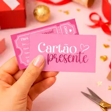 Cartão Vale Presente 9x5cm - Pronta entrega Para Sua Loja Presente Mimos Cliente Natal Aniversário Formatura Vale Compra