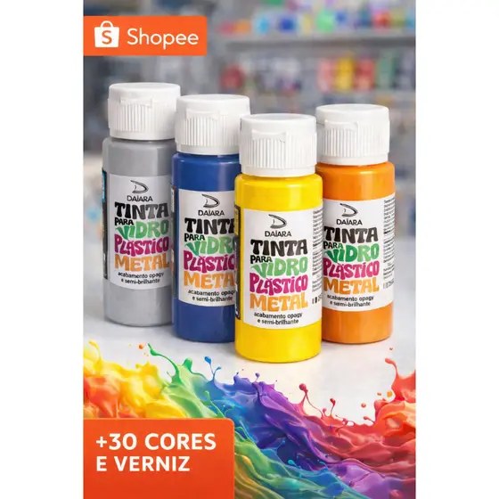 Tinta para Vidro, Metal, Plástico, Pet, Acrílico,  DAIARA 60ml TALENTO