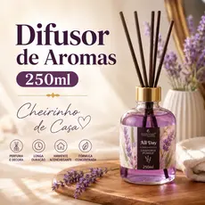 Difusor de Aromas 250ml Com Varetas Aromatizador Premium Cheirinho de Casa