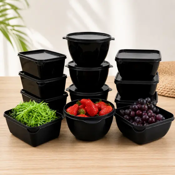 Kit 12 Potes Plasticos para Guardar Alimentos formatos variados