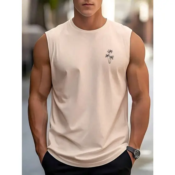 Regata Masculina De Praia Camiseta Cavada 100% Algodão Coqueirinho
