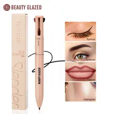 BEAUTY GLAZED 4 em 1 Lápis de maquiagem 4 cores Quatro cores Destaque Delineador labial Lápis de sobrancelha 4 em 1makeu
