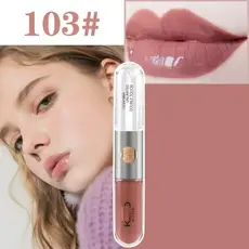 KIO brilho labial de duas cabeças 103 espelho brilho labial 126 brilho labial batom verão leite chá cor de longa duração