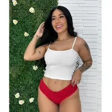 Kit 5 Tanga Básica Feminina Suplex Poliamida Proteção UV +50