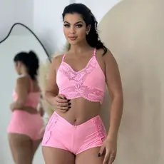 Baby Doll Feminino com Renda e Shortinho – Confortável