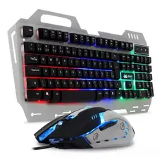 Teclado Kit Teclado E Mouse Gamer Knup Kp-2054 Português Cor Preto Cinza