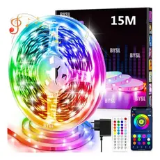 15 Metros Fita Led Luz Bluetooth Rgb Fonte Controlo Remoto Sincronización Música, Bluetooth Y Control Remoto 127/220v
