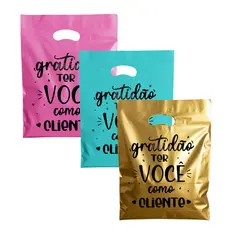 Sacolas Personalizadas Boca de Palhaço |Tam. 20x30  | Modelo Gratidão