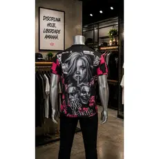 Camiseta Streetwear Xadrez Mandrake Maloka Estilo Quebrada Masculina Atitude Casual