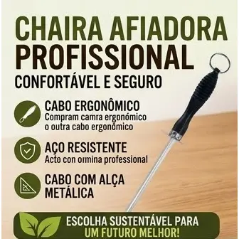 Chaira Afiadora Profissional – Aço de Alta Qualidade
