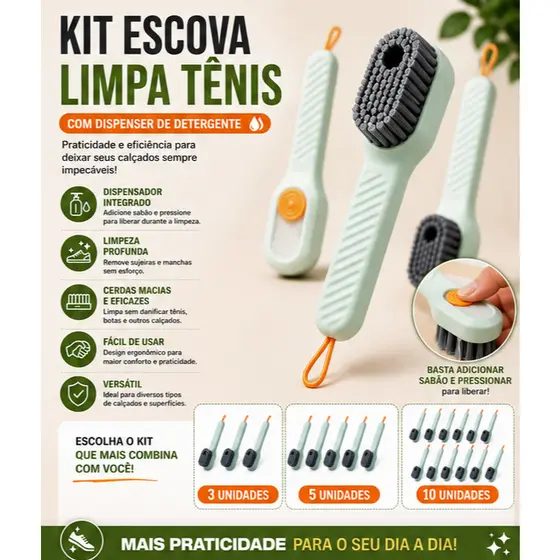 Kit Escovas de Limpeza para Sapatos