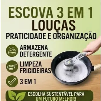 Escova 3 em 1 para Lavar Louças