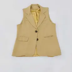 Colete Afatiria Femenina Com Botoes E Bolso Social Casual