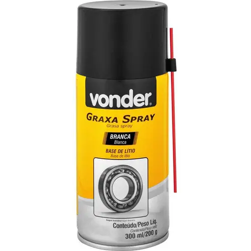 Graxa Spray Branca à Base de Lítio 300ml /200g Vonder