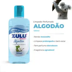 Kit 2 Limpador Perfumado Concentrado Zulu Coala Algodão Perfumado 120ml