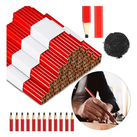 Kit 60 Lápis Carpinteiro Profissional Marceneiro Pedreiro