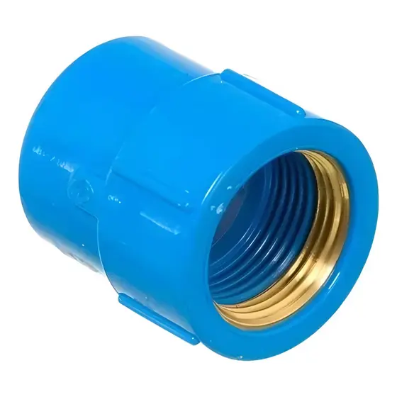 Luva Soldavel Bucha Latao Azul Lr 25mmx1/2" Plastilit