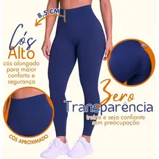 Legging Academia Feminina Cintura Alta Zero Transparência Fitness
