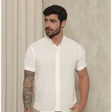 Camisa Social Slim Masculina Gola Padre